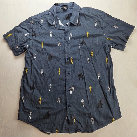 Other - Our Universe Star Wars Mens Button-Down Shirt L Blue Character Print